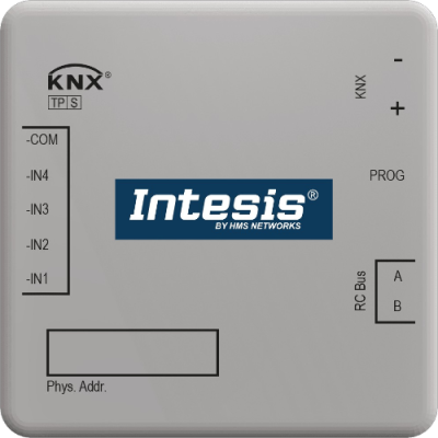 INKNXHIS001R000 Intesis Gateway Hisense VRF a KNX TP con Ingressi Binari — 1 Unità Interna — Connessione via bus AB