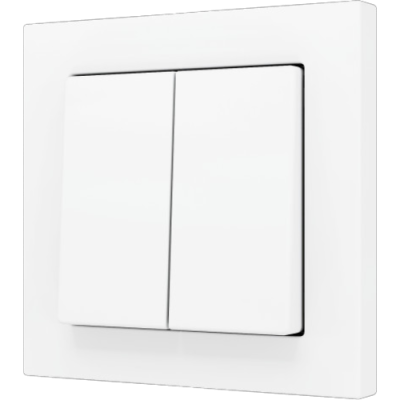 ZENNIO ZS552PB2MW ZS55. Double Soft push button for 2 binary inputs