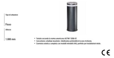 FAAC 116321 Fixed Safety Bollard J355 F M30/ H1.000 PAINTED STAINLESS STEEL HEAD