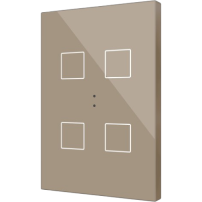 ZENNIO ZVIFXLX4C Flat XL X4. Glass capacitive push button - 4 button