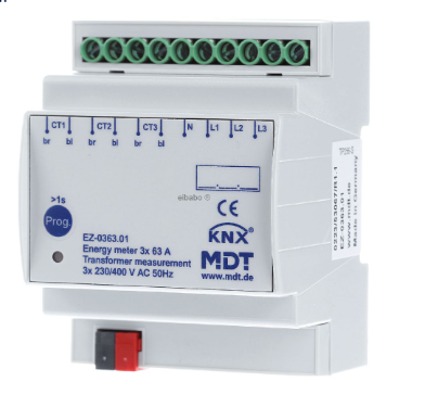 MDT EZ-0363.01 Contatore di energia triplo 63 A, misura convertitore