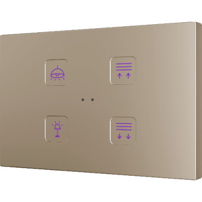 ZENNIO ZVITXLX4 TECLA XL backlit 4-key capacitive touch switch, custom