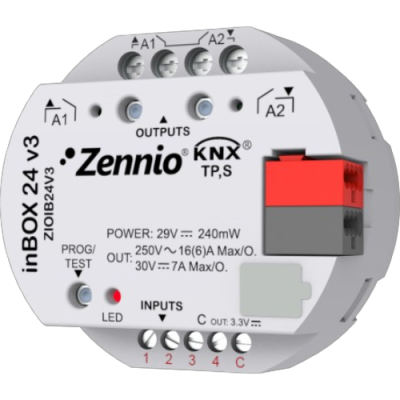 ZENNIO ZIOIB24V3 inBOX24-2OUT,16A/4IN,inc.
