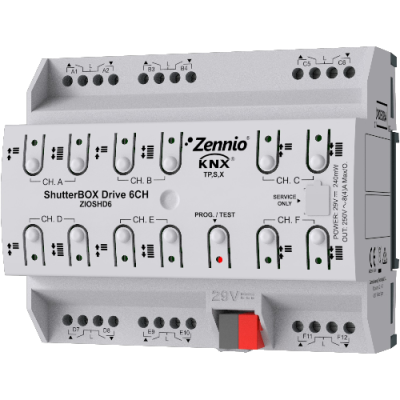 ZENNIO ZIOSHD6 ShutterBox Drive 6CH. 6-channel shutter actuator w