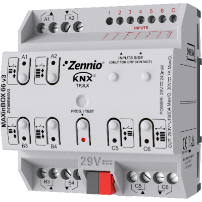 ZENNIO ZIOMB66V3 MAXinBOX66 v3 KNX 6OUT,16A/6IN