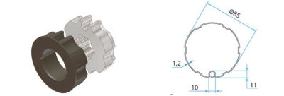 FAAC A4505_0513 TM2 45 Adapter for 85mm round tube 