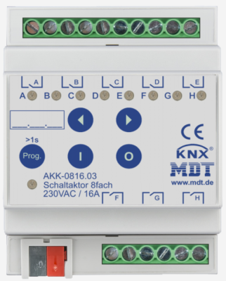 MDT AMS-0816.03 AKK-0816.03: Attuatore di commutazione 8 volte, 16 A, 230 V CA