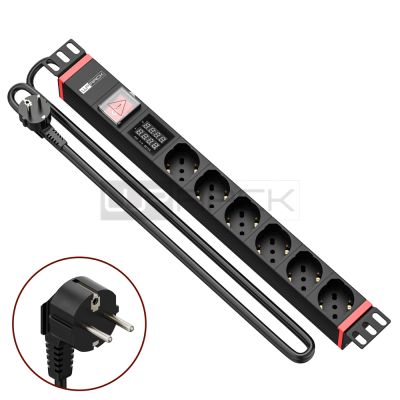WP RACK WPN-PDU-G03-06 19" PDU WITH 6 ITALIAN/SCHUKO SOCKETS AND POWER + CURRENT METER, SCHUKO PLUG"