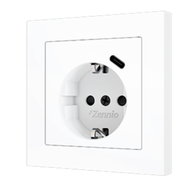 ZENNIO ZS55CSC1USMW ZS55. Schuko socket cover with USB C 55x55 mm - Ma