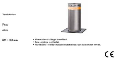 FAAC 116020 J275/600 F FIXED PAINTED STEEL BOLLARD