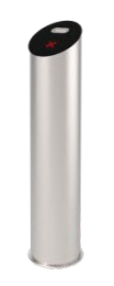 NICE TORNELLI POST5I Colonnina Ø204mm con supporto per lettore biglietti ed indicazione a LED e coperchio in vetro temperato - Acciaio inossidabile lucido AISI 304