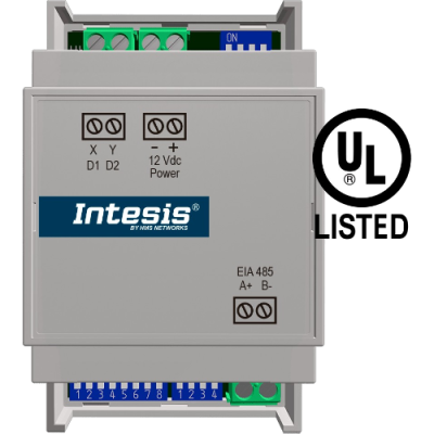 INMBSMID001I000 Intesis Gateway Midea Commercial e VRF a Modbus RTU — 1 Unità Interna — Connessione via bus XYE — Configurazione via DIP switch
