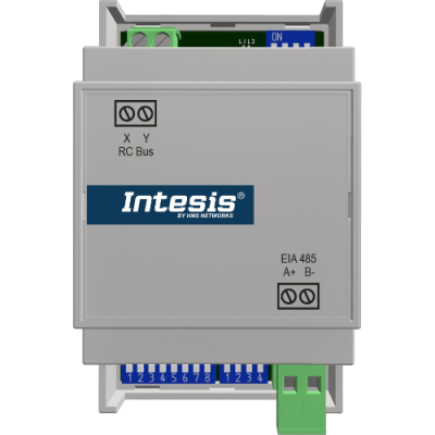 INMBSMHI001R000 Intesis Gateway Mitsubishi Heavy Industries FD e VRF a Modbus RTU — 1 Unità Interna — Connessione via bus XY — Configurazione via DIP switch