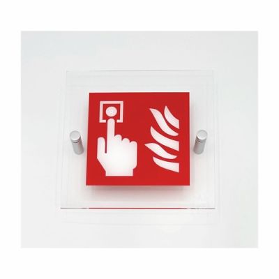 ARITECH FIRE BI_PLEXIGLASS Red plastic warning sign for lawyers