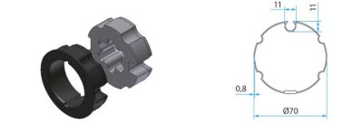 FAAC A4505_0518S TM2 AD45 - Adapter for 70mm round tube