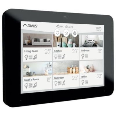 KNX-IQ08-TPS "DIVUS KNX-IQ08-TPS BLACK - on wall 