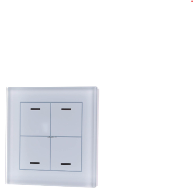MDT BE-GTL40W.01 EIB, KNX, Glass Push Button II Lite 4 volte, RGBW, neutro, bianco BE-GTL40W.01