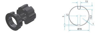 FAAC A4505_0521S TM2 AD45 - 78mm round tube adapter 
