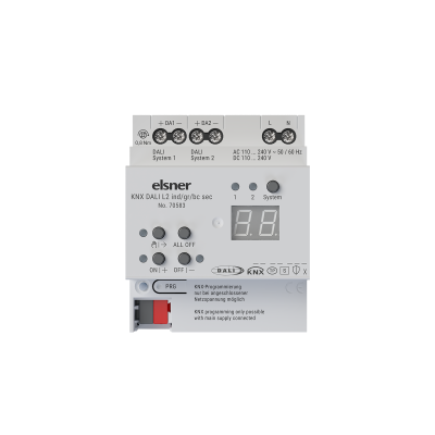 ELSNER 70583 KNX DALI L2 in/gr/bc sec KNX DALI Gateway 2x64, T