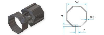 FAAC A4505_0511S TM2 AD45 - 52mm Octagonal Tube Adapter