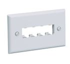 PANDUIT CFPH4AW Faceplate- 4 Port- Single Gang- Horizonal- Arctic White
