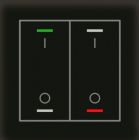 MDT BE-GTL2TS.B1S Tast.Light vetro,2T+T gradi,nero,ser.on/off