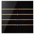 BLUMOTIX BX-F-QKBG-GOLD QUBIK LINE Glass Keyboard Cover 8 Buttons 80X80mm Black
