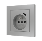 ZENNIO ZS55CF1USS ZS55. French socket cover with USB C 55x55 mm - Silver
