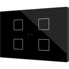 ZENNIO ZVIFXLX4A Interruttori touch capacitivi retroilluminati personalizzabili della famiglia Flat con sensore di prossimità e design piatto (9 mm) in formato XL 4 tasti, nero