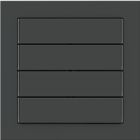 EKINEX EK-T4R-FGB kit of 4 Linea 71 rectangular horizontal buttons (60 x 15) in bromine gray colour