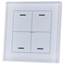 MDT BE-GTL4TW.01 EIB, KNX, Glass Push Button II Lite 4 volte, RGBW, neutro, con sensore di temperatura, bianco