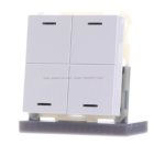 MDT BE-TAL63T4.01 EIB, KNX, Push Button Lite 63 4 volte, RGBW, neutro, con sensore di temperatura, finitura lucida bianco studio, BE-TAL63T4.01