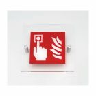 ARITECH FIRE BI_PLEXIGLASS Red plastic warning sign for lawyers