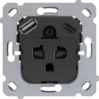 ZENNIO ZSIEUA2USC ZS55. Euro-American socket insert with USB C and A