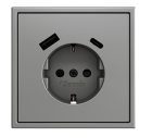 ZENNIO ZS70CSC2USS ZS70. Schuko socket cover with USB C and A 70x70 m