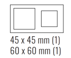 EKINEX EK-P2F-GBR Placca 71 (Form/Flank/NF) rettangolare con 2 finestre - METALLO (ALLUMINIO) nichel