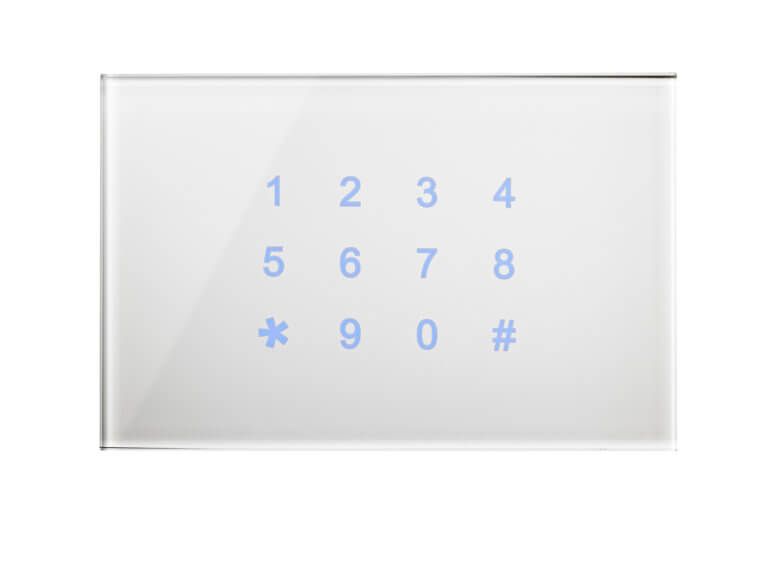 BLUMOTIX BX-R12OW KRISTAL Horizontal glass numeric keyboard 120X80mm White