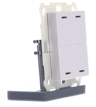 MDT BE-TAL55T4.01 KNX Button Light 55 4 volte, RGBW, con sensore di temperatura, bianco puro lucido