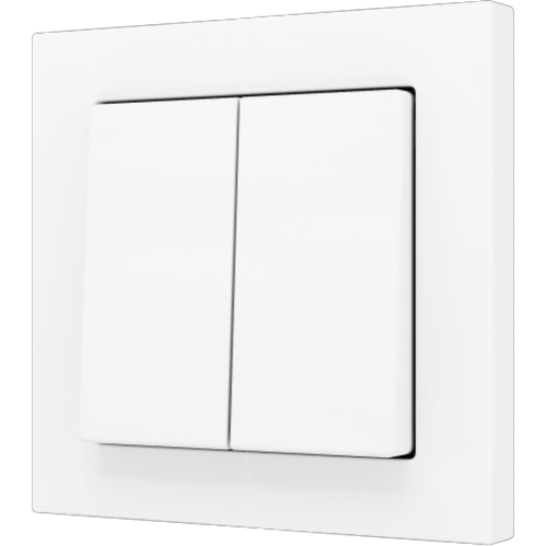 ZENNIO ZS552PB2MW ZS55. Double Soft push button for 2 binary inputs