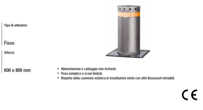 FAAC 116041 J275/800 F FIXED STAINLESS STEEL BOLLARD