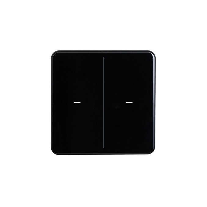 ELSNER 71124 KNX eTR M2, jet black RAL 9005 2-gang Push Button with Temperature Sensor