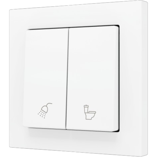ZENNIO ZS552PB2MWC ZS55. Double Soft push button for 2 binary inputs
