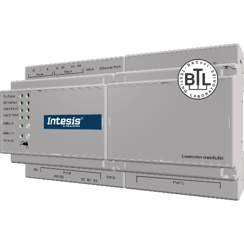 INBACEIP1K20000 Intesis Gateway EtherNet/IP a BACnet IP o MS/TP — Server BACnet — 1200 Punti dati