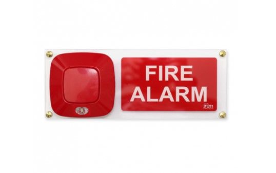 INIM FIRE PLEXI_ES2000-3SX Plexiglas panel for “EVACUATE THE ROOM” signalling with a flag on the LEFT