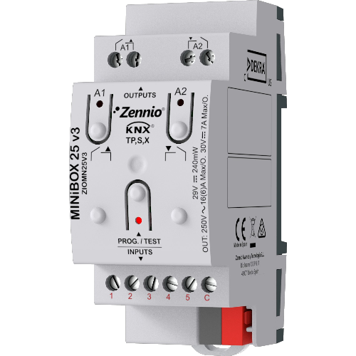 ZENNIO ZIOMN25V3 MiniBOX25 v3 -2OUT,16A/5IN AD