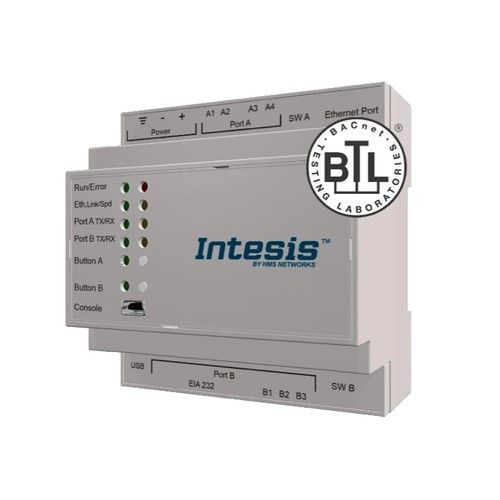 INTESIS INBACMBM1000100 Modbus TCP & RTU Master to BACnet IP Server Gatewa
