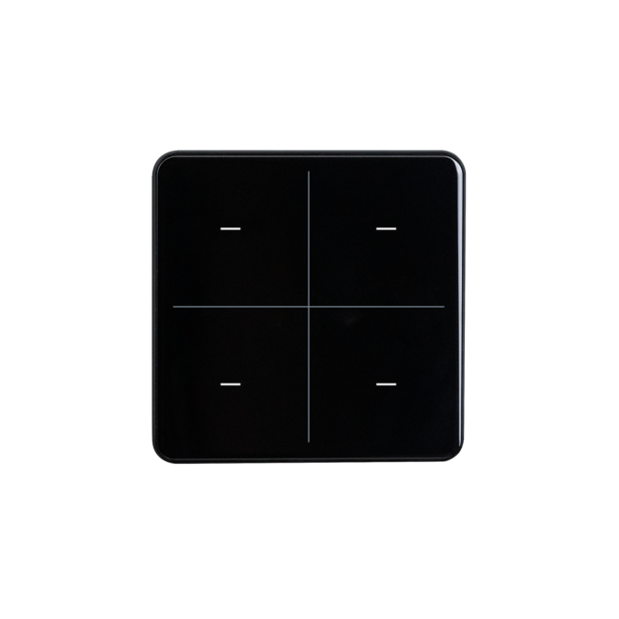 ELSNER 71134 KNX eTR M4, jet black RAL 9005 4-gang Push Button with Temperature Sensor