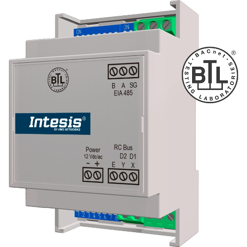 INTESIS INBACMID001I100 Midea Commercial and VRF systems at the BACnet MSTP interface