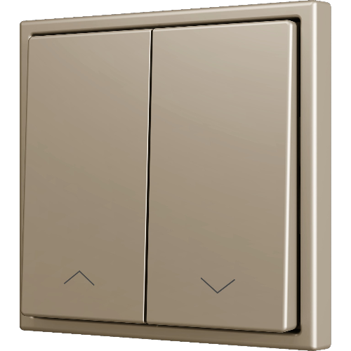 ZENNIO ZS702PB2SHC ZS70. Double Soft push button for 2 binary inputs - Shutter icon - Champagne