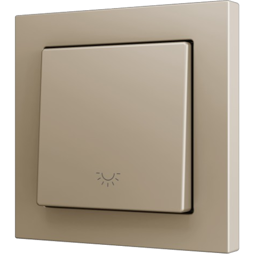 ZENNIO ZS551PB1LC ZS55. Simple Soft push button for 1 binary input - Champagne